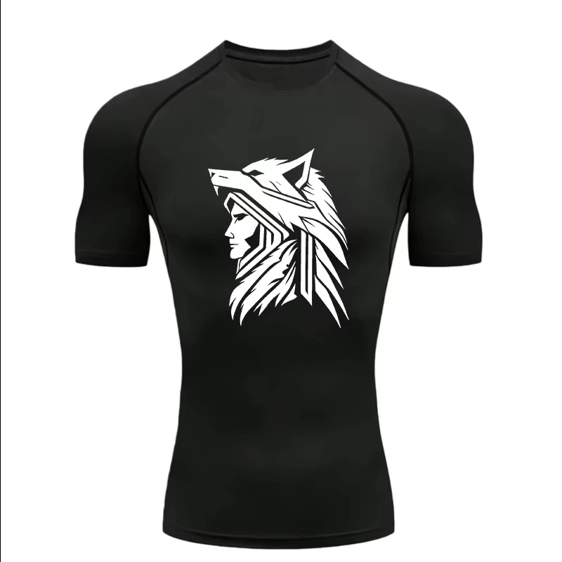 Compression Shorts Athletes - T-shirt sportiva da uomo Wolf Knight