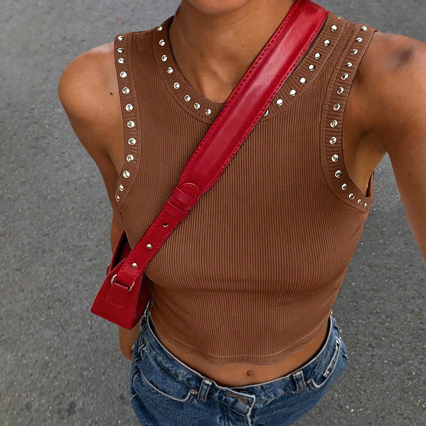 Top corto a costine con rivett - Tank Top Ribbed recensione e prezzo