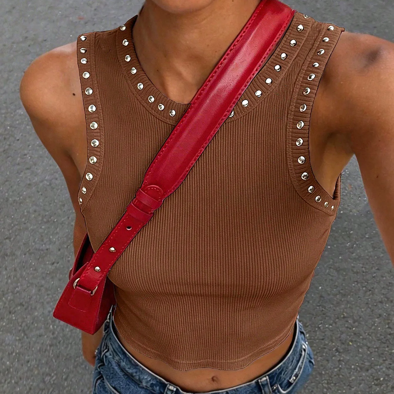 Top corto a costine con rivett - Tank Top Ribbed recensione e prezzo